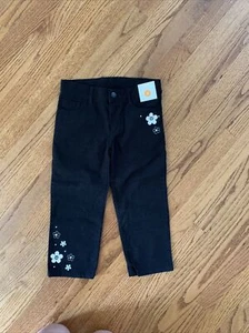Gymboree NWT Sz 9 Bee Chic Black Gem Daisy Capri Pants - Picture 1 of 5