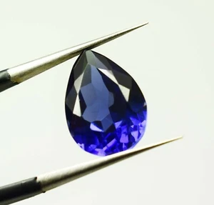 9-11 Ct Deep Blue-Violet Tanzanite Gemstone Pear Cut Loose Stone – From Tanzania - Picture 1 of 9