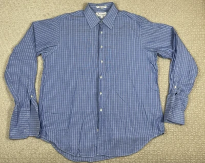 Vintage Burberry Shirt Men’s Size 17-35 Blue Check French Cuff Formal USA Made - Image 1 of 4