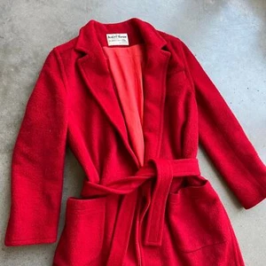 Vintage Red Pure Wool Long Trench Coat 🧥✨ Albert Nipon - Picture 1 of 8