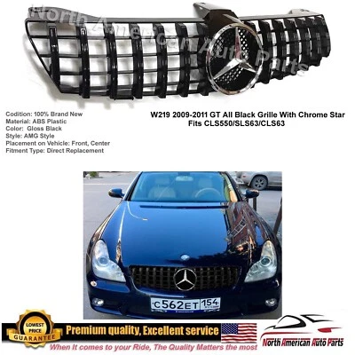 Parachoques CLS 09-11 GT GTR All Black Rejilla CLS63 CLS550 CLS63 Cromo Estrella Nuevo Foto 1 de 4