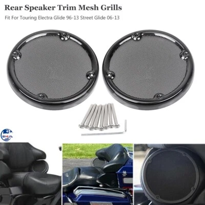 Rear Speaker Trim Grill Mesh Cover For Harley Electra Glide Ultra Classic 96-13 Foto 1 de 4