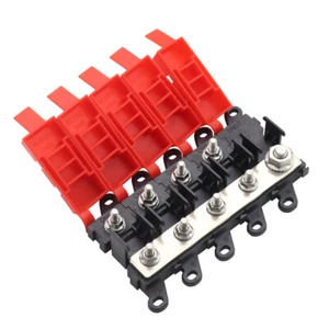 1 in 4 out 4-way Fuse Holder Distribution Block 200A Multi-pole M8 M5 Fuse Block - Picture 1 of 13
