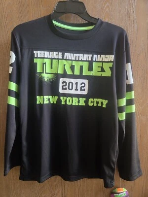 NUEVO CON ETIQUETAS Talla L 12/14 Niños Adolescentes Mutantes Tortugas Ninja Nueva York 12 Camisa Negra TMNT  Foto 1 de 3