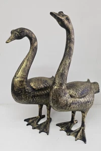 Geese Aluminium Ornament Outdoor Garden Decor Copper Bird Lawn Statue Decor - Picture 1 of 20