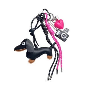 Stylish Dachshund Pendant with Soft Rope Tassels Key Holder Fashion Charm - Picture 1 of 8