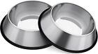 Taglory 2 Stainless Steel Dog Bowls Dog Feeding Bowls With Rubber Base Dog
