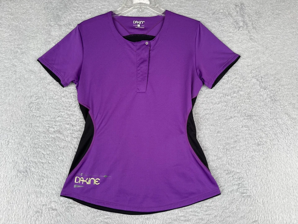 Camiseta Dakine Ciclismo Feminina Média Roxa Preta Manga Curta Bolsos de Poliéster - Imagem 1 de 4