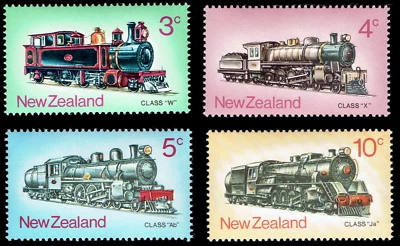 NEW ZEALAND - 1973 - LOCOMOTIVES Set of 4 - Sc #517-520 - MVLH XF - Image 1 of 2