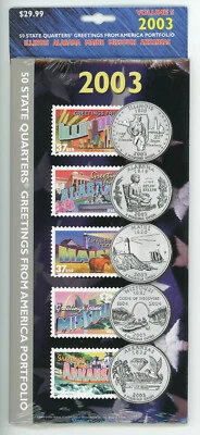 2003 50 State Quarters and Greetings from America Stamps Set un-opened - Image 1 of 2