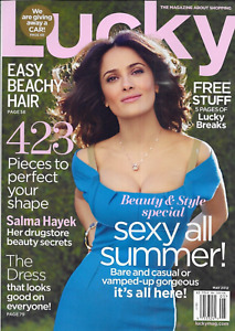Lucky Magazine Salma Hayek Summer Fashion Easy Beach Hair Swimsuits Beauty Tips