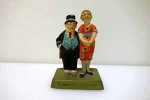 Arcibaldo e Petronilla Terracotta colorata a Mano Corriere dei Piccoli Anni '20 - Imagen 1 de 5