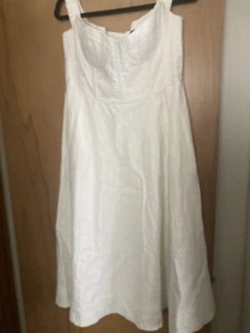 NWT Bardot Sigma Linen Bustier Sleeve Off the Shoulder Midi Dress US 10 - Picture 1 of 10