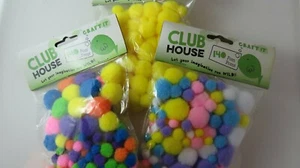 New pom pom balls craft embellishment 140 pieces Club house - Picture 1 of 8