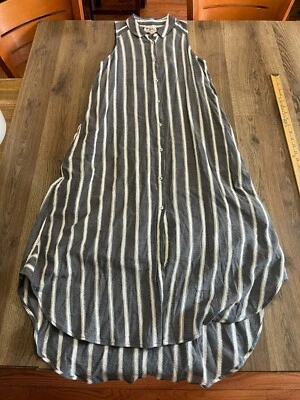 Vestido Holding Horses, Para Mujer Talla 8, Gris Blanco, Rayas, Abotonable, Sin Mangas Foto 1 de 4