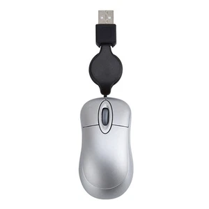 Mini USB Wired Mouse Retractable Cable Tiny Small Mouse 1600 DPI Optical7904 - Picture 1 of 25