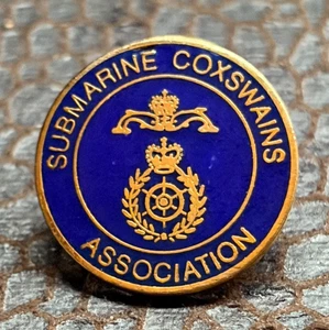 SUBMARINE COXSWAINS ASSOCIATION ROYAL NAVY BLUE ENAMEL RARELY SEEN PIN BADGE - Picture 1 of 3