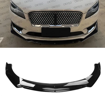 For Lincoln MKZ GlossyBlack Universal Front Bumper Lip Spoiler Splitter Body Kit - Image 1 of 4