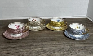 Vintage Bone China Demitasse 4Cups & Saucers, Pis Czechoslovakia, Cute & Dainty - Picture 1 of 13