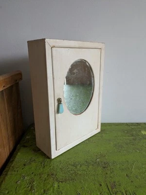Vintage Art Deco 20s 30s Bathroom metal medical wall cabinet with mirror White - Image 1 of 4