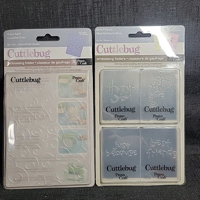 New Cuttlebug Embossing Folders Provo Craft Lot Devine Swirl & Best Friends - Image 1 of 2