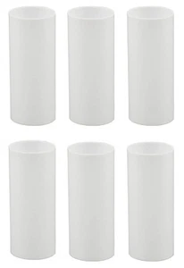 Juego de 6 cubiertas de velas de plástico blanco de 3 pulgadas de alto mangas lámpara enchufe cala - Imagen 1 de 1