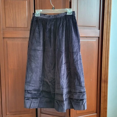 Intuitions Vintage Velvet Skirt Womens Small Purple Midi Preppy Cottage Boho - Image 1 of 4