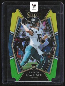 Panini Select 2021 amarillo azul verde troquelado Trevor Lawrence novato Jacksonville - Imagen 1 de 2