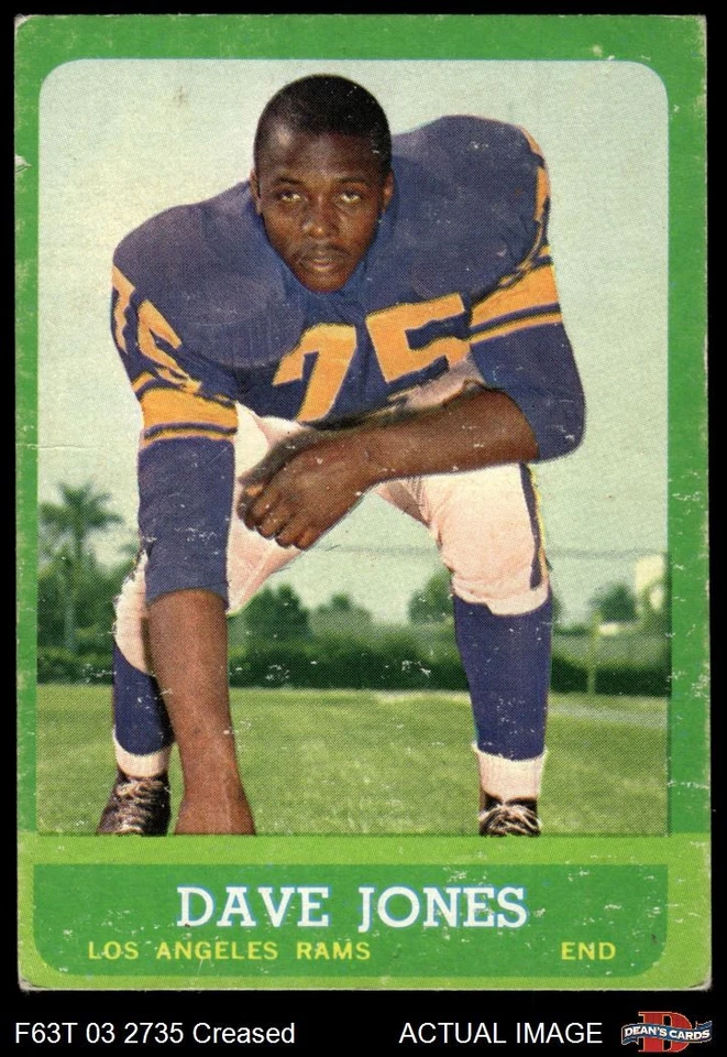 1963 Topps #44 Deacon  Jones Rams HOF RC Mississippi Vocational 3 - VG - Image 1 of 1