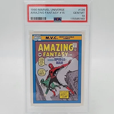 AMAZING FANTASY #15 1990 MARVEL UNIVERSE #126 SPIDER-MAN 1ST APPEARANCE PSA 10 - Image 1 of 4