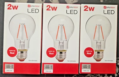Utilitech LED Red 2W non-dimmable Red Light Bulb 3 Pack - Image 1 of 3