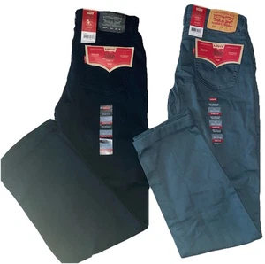 Size 14-Levi’s 502 big boys taper chino 2 pairs pants Black, slate gray New - Picture 1 of 4