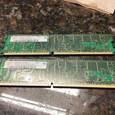 Hynix PC3200 U-30330 256MBx2 DDR 400MHz CL3 512MB Total - Image 1 of 3