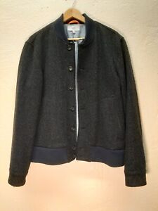 Jack Spade Warren Street Wool Bomber Jacket Men's Size Large ---- Charcoal Gray 