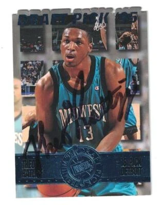 Theo Ratliff Signed Autographed 1995 96 Press Pass Card Wyoming Draft Pick - Image 1 of 2