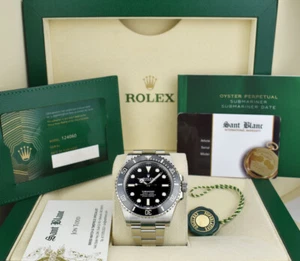 ROLEX Mens Stainless Steel Submariner 41 Black Dial w/ CARD 124060 - SANT BLANC - Picture 1 of 7