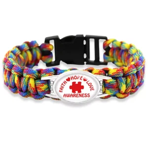 Autism Awareness Paracord Armband Glaube Hoffnung Liebe Puzzleteil KOSTENLOSER USA-VERSAND - Bild 1 von 1