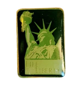 Life for Liberty Statue of Liberty Vintage Collectible Pin Brooch Green & Gold - Picture 1 of 2