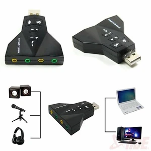 External Virtual 7.1 Channel USB 2.0 3D Audio Sound Card Laptop PC Mic Adapter - Bild 1 von 1