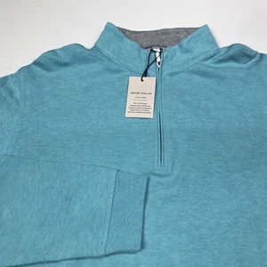 Suéter Pullover Peter Millar 1/4 Cremallera Corona Comodidad Azul Radiante L Nuevo MS23K49 - Imagen 1 de 11
