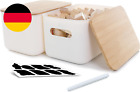 2 Stck Aufbewahrungsbox Mit Deckel Bambus Fr Badezimmer, Kunststoff Aufbewahru
