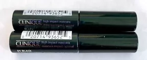 Lot of 2 Clinique High Impact Mascara 01 Black .14 oz/3.5mL - Travel Size - Bild 1 von 1