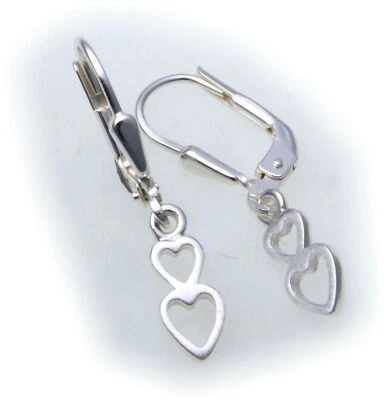 Orecchini da Donna Pendente Cuore Vero Argento 925 Sterling 2 - Immagine 1 di 2