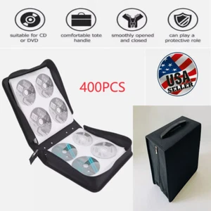 400 Disc CD/DVD Wallet Binder Book Sleeves Disc Storage Bag Carrying Case Black - Picture 1 of 12