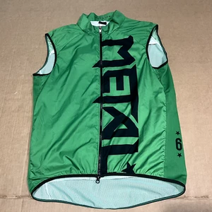 Twin Six Metal Cycling Jersey Men's Size 2XL Green Zipper Rear Pocket EUC - Picture 1 of 6