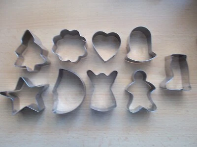 Ausstechförmchen, Plätzchenformen, Weihnachten, 9 Stück, Metall - Bild 1 von 2