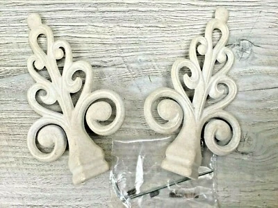 2 remates decorativos Kirsch antiguo acabado blanco 72234.056 para 3/4" de diámetro Poste Foto 1 de 3
