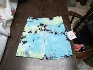 NWT More Than Magic Aqua Tie Dye Biker Shorts Girl's XL 14/16 - Picture 1 of 2