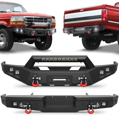 For Ford F150 F250 F350 1992-1997 Bumper Front + Rear Bumper with LED Lights  Foto 1 de 4