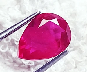 Natürlicher Rubin 3,70 ct Birnenform lose Edelstein zertifiziert - Bild 1 von 4